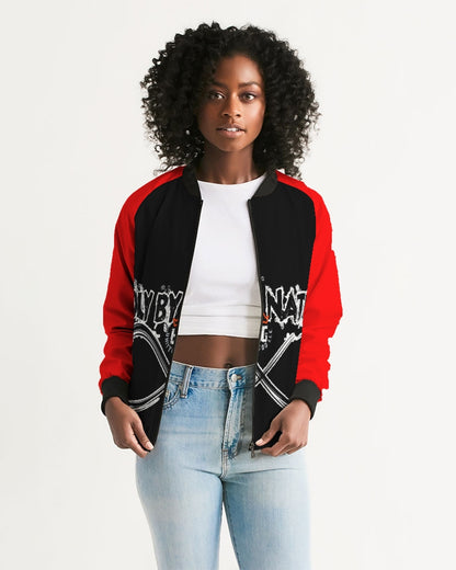 Poly By Nature Women's All-Over Print Bomber Jacket