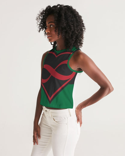 Black polyamorous flag Women's Cropped Tank