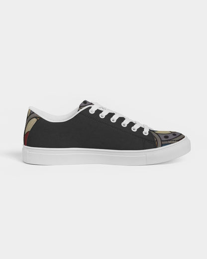 Black classic Kente Women's Faux-Leather Sneaker