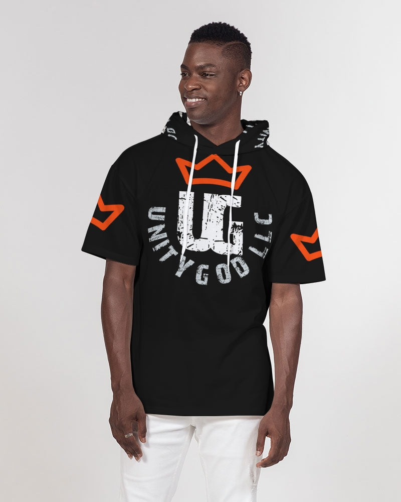 red UNITYGOD Logo Men's Premium Heavyweight Short Sleeve Hoodie