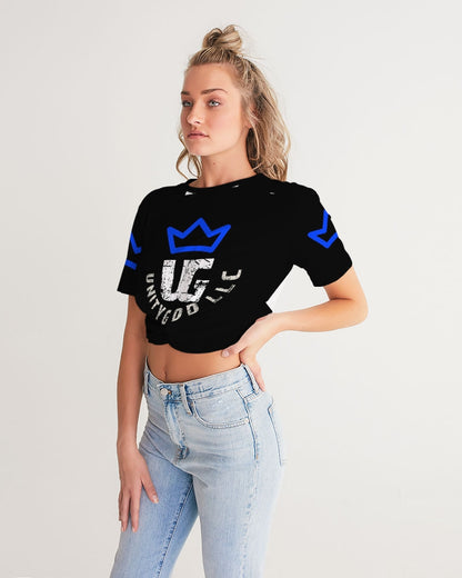 UNITYGOD Logo 5 Women's Twist-Front Cropped Tee