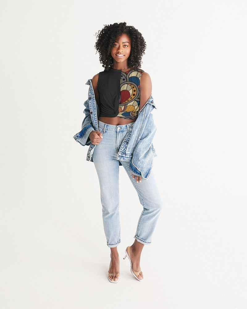 Black classic Kente Women's Twist-Front Tank