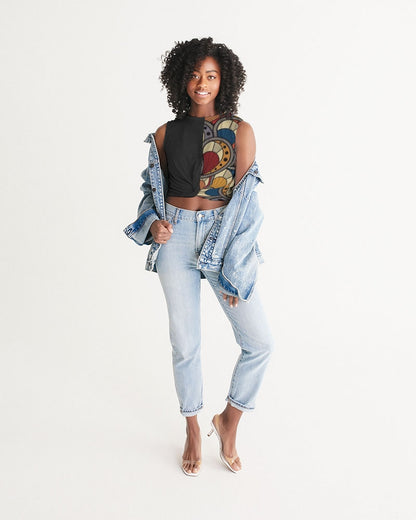 Black classic Kente Women's Twist-Front Tank