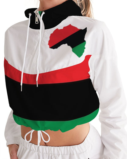 Pan African continental symbol Women's Cropped Windbreaker