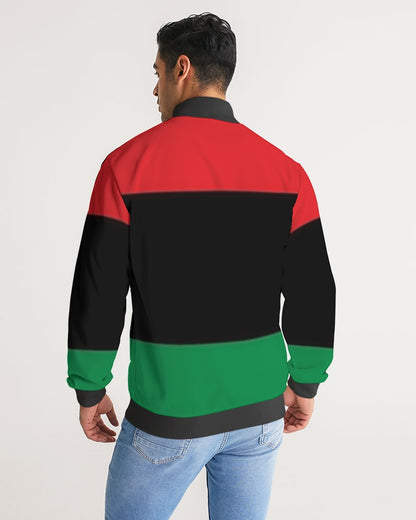 Pan African continental symbol Men's Stripe-Sleeve Track Jacket
