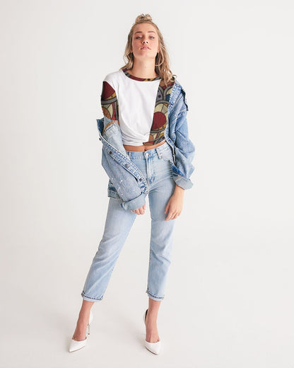 Classic Kente Women's Twist-Front Cropped Tee