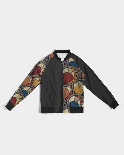 Black classic Kente Women's Bomber Jacket
