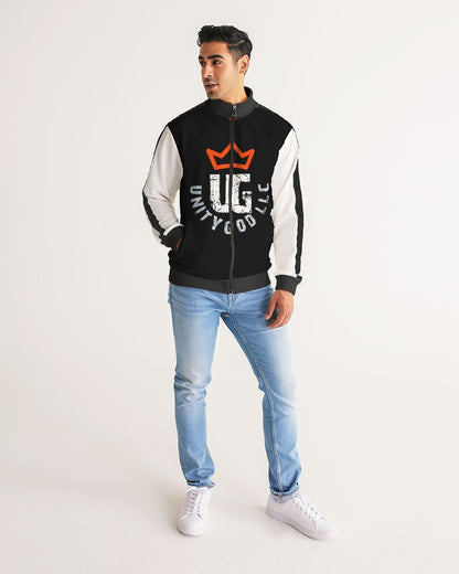 red UNITYGOD Logo Men's Stripe-Sleeve Track Jacket