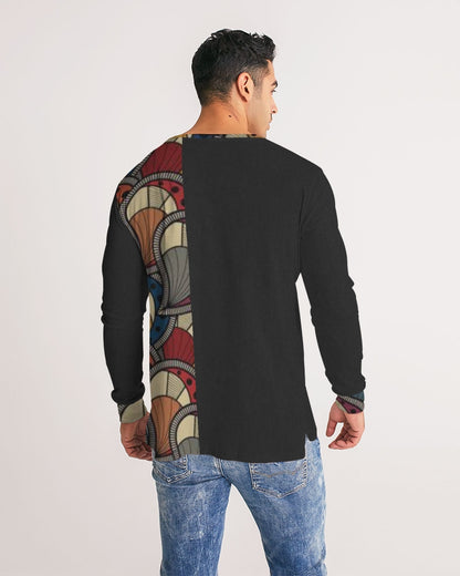 Black classic Kente Men's Long Sleeve Tee
