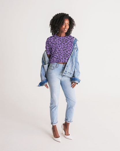 Purple Leopard Women's Lounge Cropped Tee