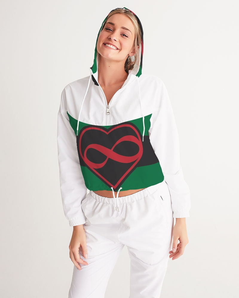 Black polyamorous flag Women's Cropped Windbreaker