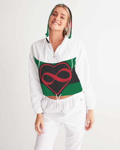 Black polyamorous flag Women's Cropped Windbreaker