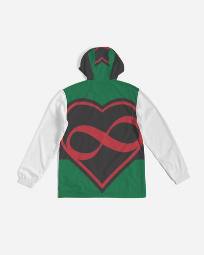 Black polyamorous flag Men's Windbreaker