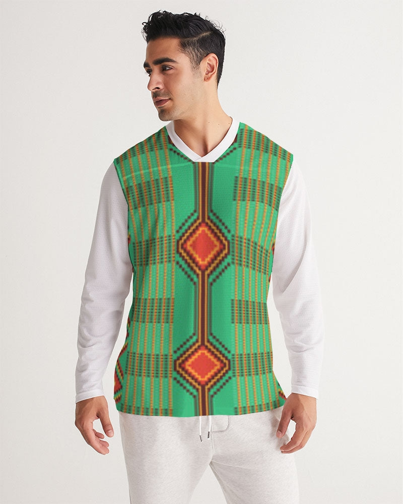 Kente variant 1 Men's Long Sleeve Sports Jersey