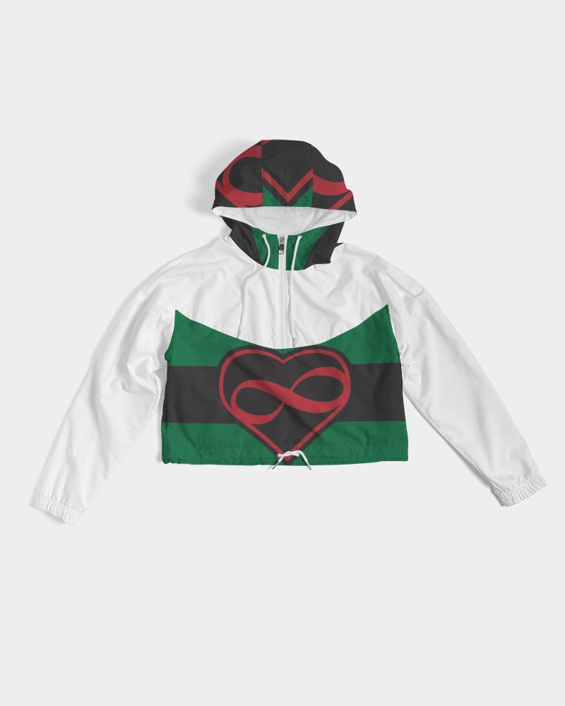 Black polyamorous flag Women's Cropped Windbreaker