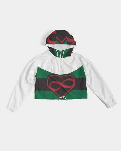 Black polyamorous flag Women's Cropped Windbreaker