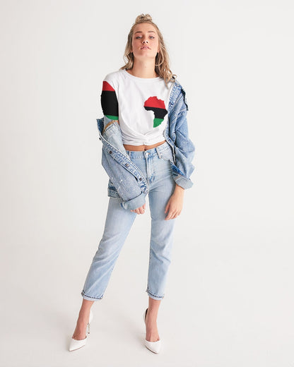 Pan African continental symbol Women's Twist-Front Cropped Tee