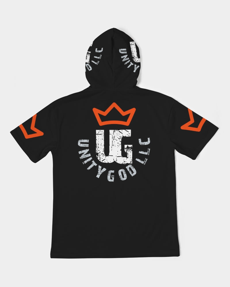 red UNITYGOD Logo Men's Premium Heavyweight Short Sleeve Hoodie