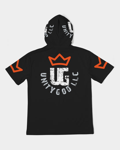 red UNITYGOD Logo Men's Premium Heavyweight Short Sleeve Hoodie