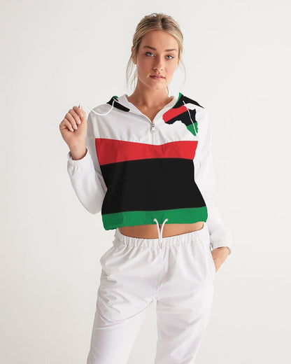 Pan African continental symbol Women's Cropped Windbreaker