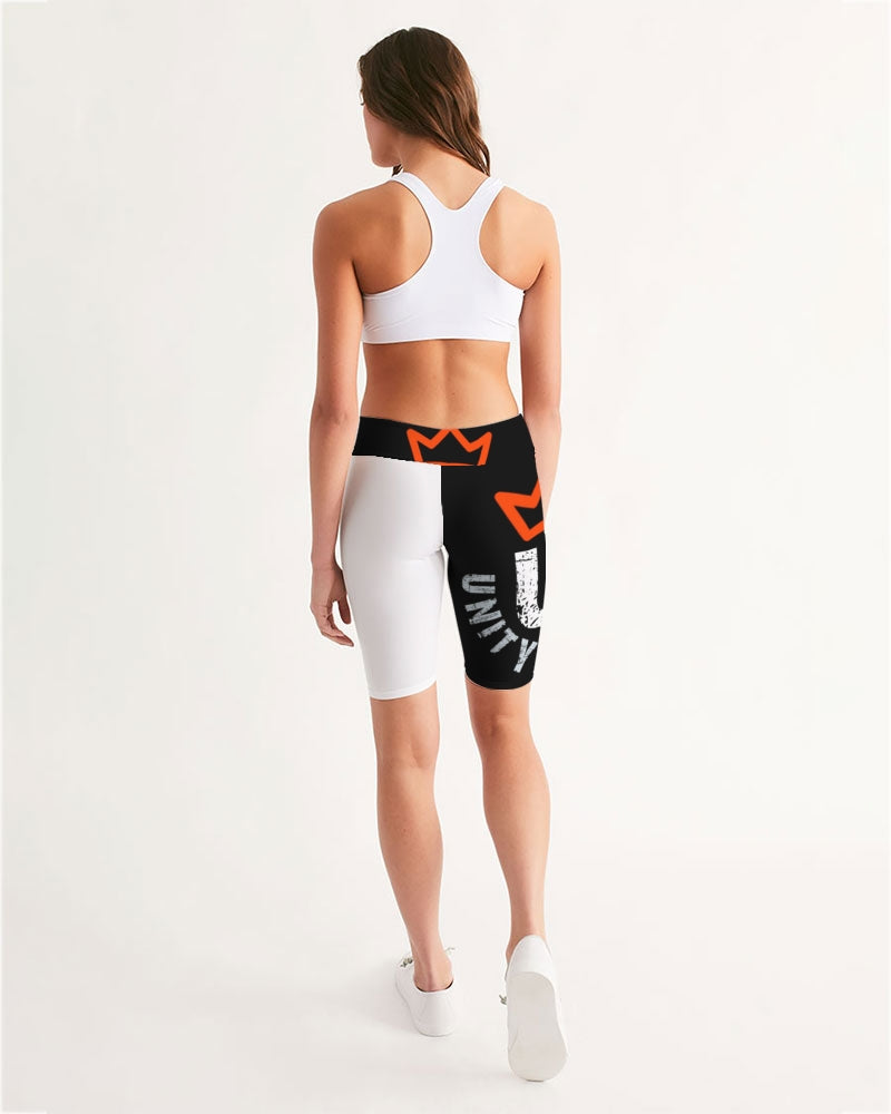 red UNITYGOD Logo Women's Mid-Rise Bike Shorts