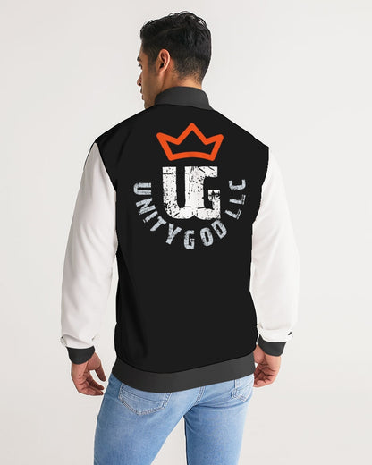 red UNITYGOD Logo Men's Stripe-Sleeve Track Jacket