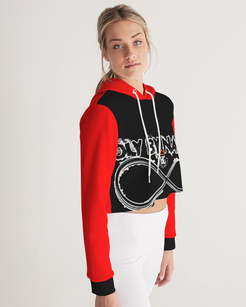 Poly By Nature Women's All-Over Print Cropped Hoodie
