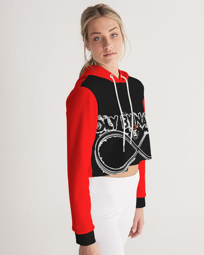 Poly By Nature Women's All-Over Print Cropped Hoodie