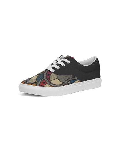 Black classic Kente Men's Lace Up Canvas Shoe
