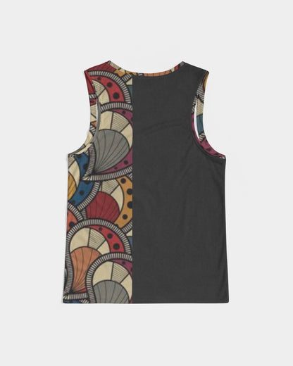 Black classic Kente Men's Sports Tank