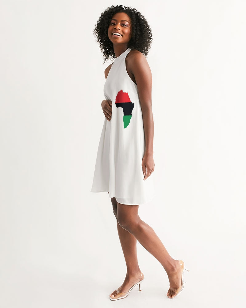 Pan African continental symbol Women's Halter Dress