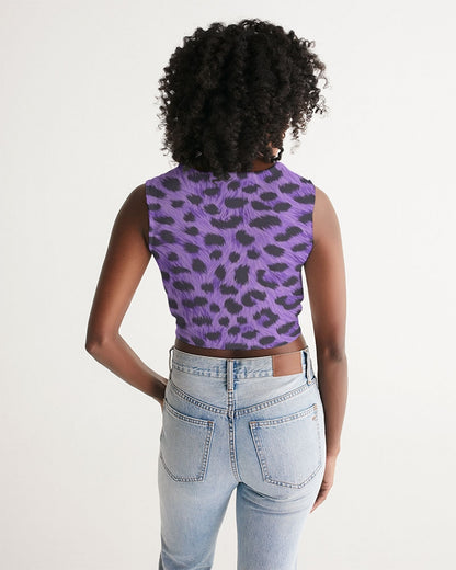 Purple Leopard Women's Twist-Front Tank