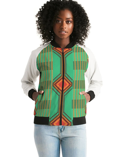Kente variant 1 Women's Bomber Jacket