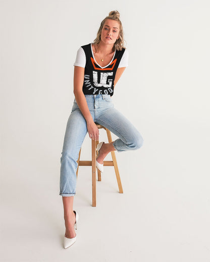 red UNITYGOD Logo Women's V-Neck Tee