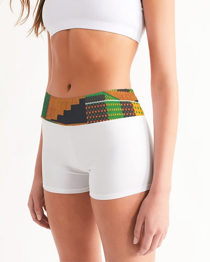 Kente Women's Mid-Rise Yoga Shorts