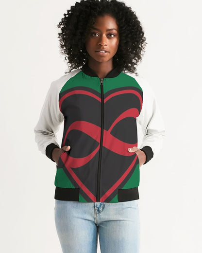 Black polyamorous flag Women's Bomber Jacket