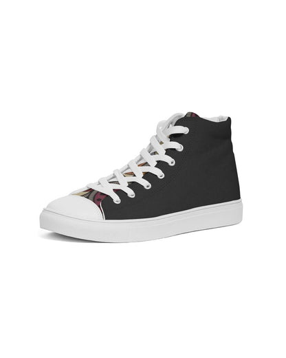 Black classic Kente Men's Hightop Canvas Shoe