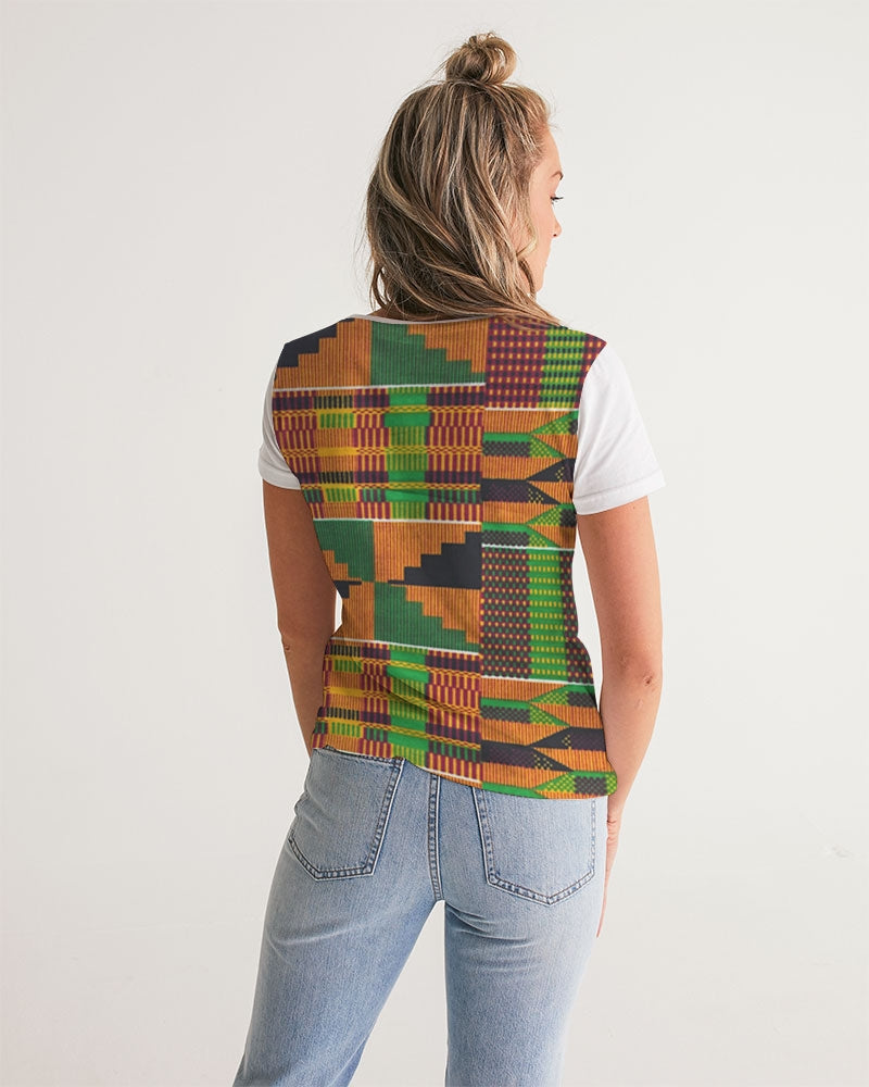 Kente Women's V-Neck Tee