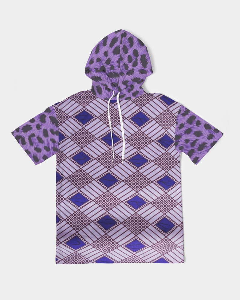Purple Leopard Men's Premium Heavyweight Short Sleeve Hoodie