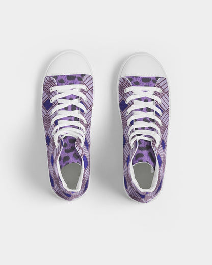 Purple Leopard Women's Hightop Canvas Shoe