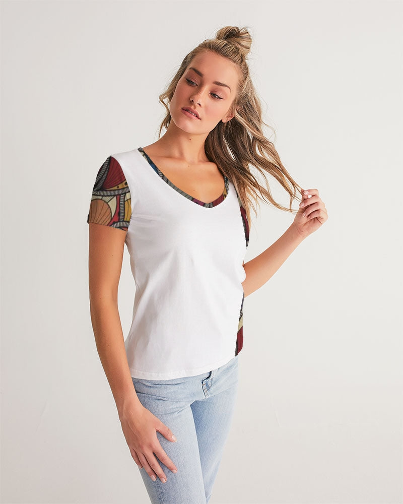 Classic Kente Women's V-Neck Tee
