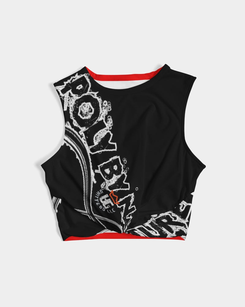 Poly By Nature Women's  All-Over Print Twist-Front Tank