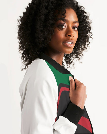 Black polyamorous flag Women's Bomber Jacket
