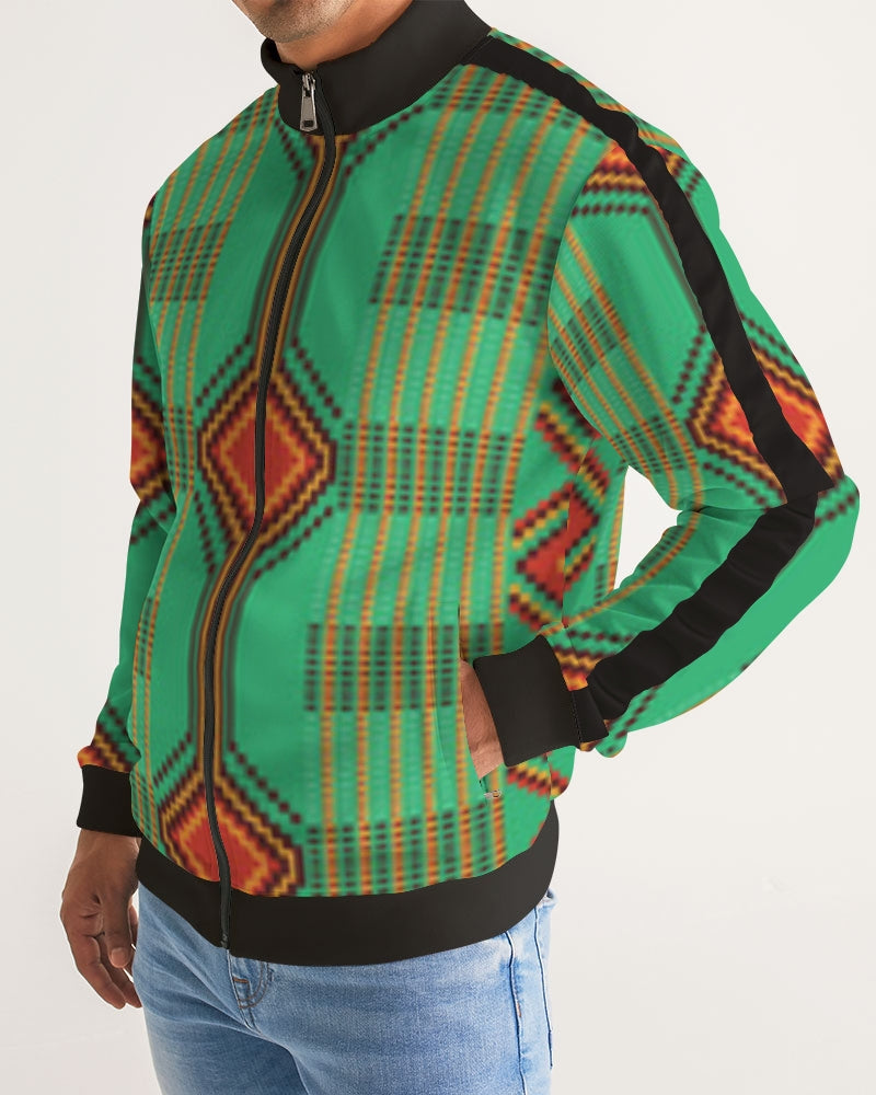 Kente variant 1 Men's Stripe-Sleeve Track Jacket