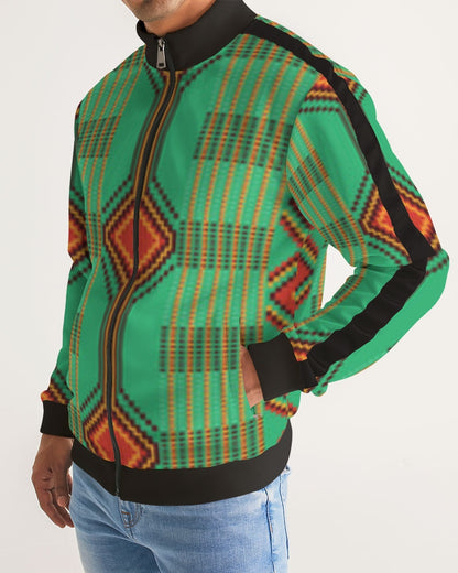 Kente variant 1 Men's Stripe-Sleeve Track Jacket