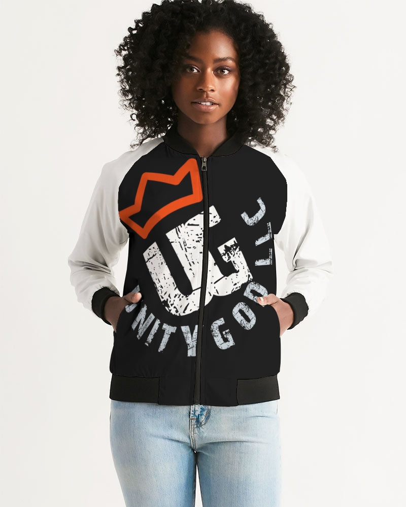 red UNITYGOD Logo Women's Bomber Jacket