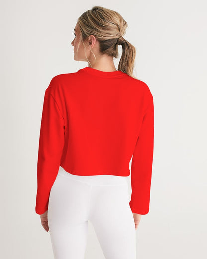 Poly By Nature Women's All-Over Print Cropped Sweatshirt