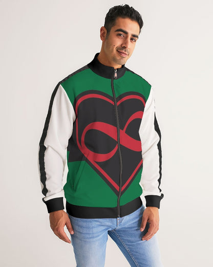 Black polyamorous flag Men's Stripe-Sleeve Track Jacket