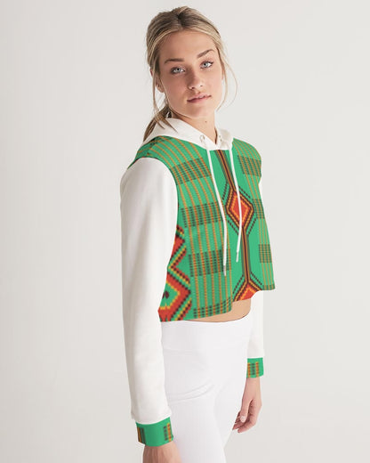 Kente variant 1 Women's Cropped Hoodie