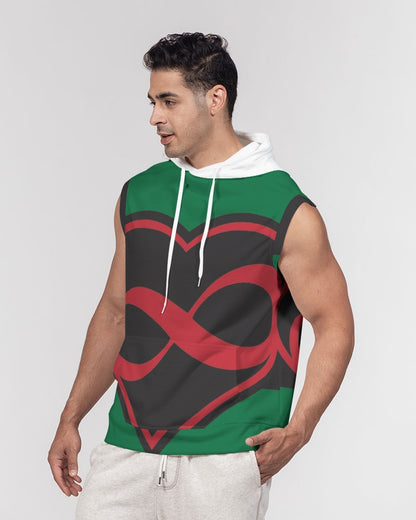 Black polyamorous flag Men's Premium Heavyweight Sleeveless Hoodie